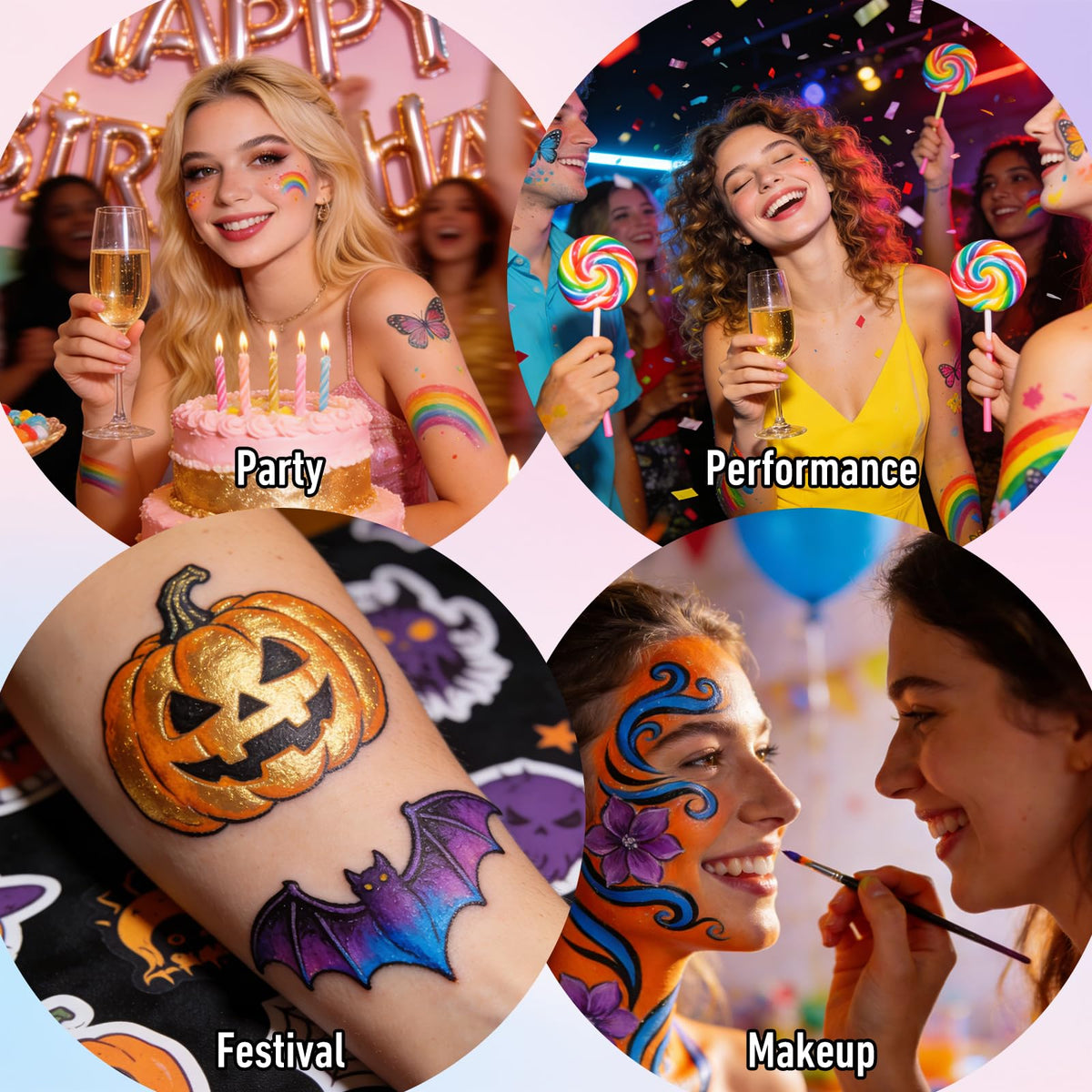 YBUETE 12 Colors Water Resistance Temporary Face Body Painting Markers