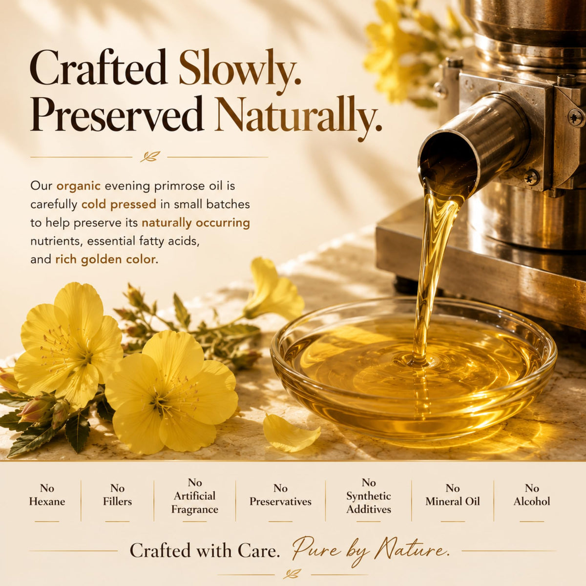 LILIVITE Evening Primrose Oil, Cold Pressed, Unrefined, USA Grown, 4 fl oz