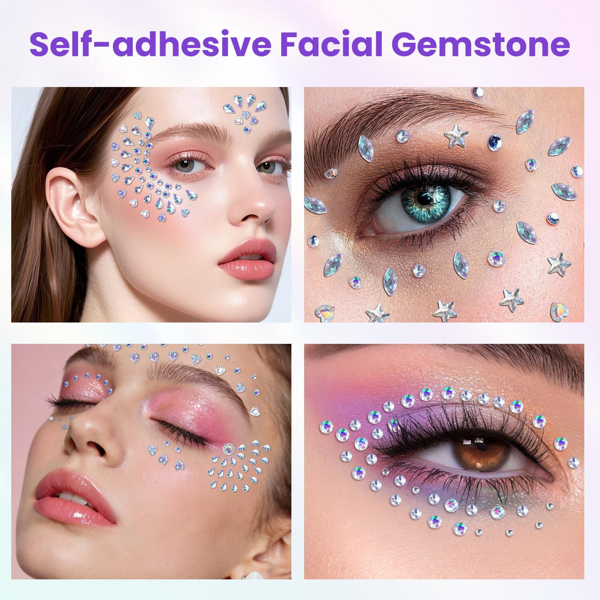 1965Pcs Face Gems for Women, Self-Adhesive Eye Jewels for Body and Hair