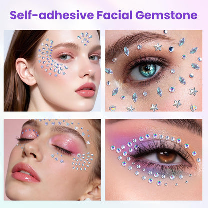 1965Pcs Face Gems for Women, Self-Adhesive Eye Jewels for Body and Hair