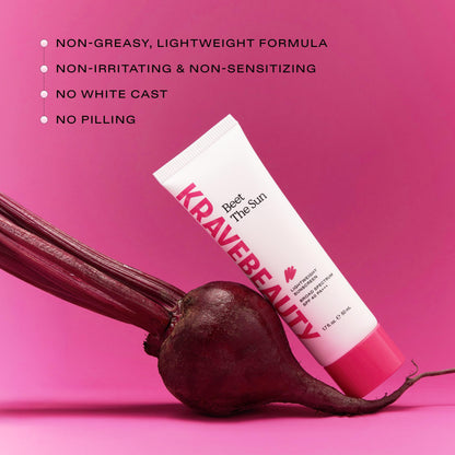 KraveBeauty Beet The Sun SPF 40 PA+++ Sunscreen for Sensitive Skin, 50 mL