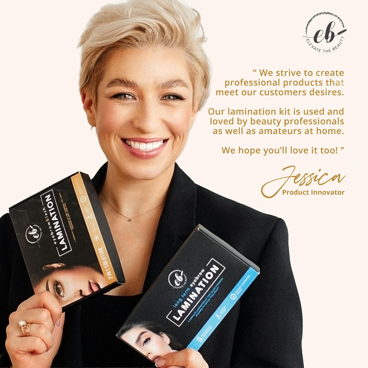 Elevate The Beauty Brow Lamination Kit At-home with Tools & Video Guide