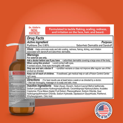 Dr. Eddie's Facial Fortress 3 in 1 Face & Beard Wash - 8 Fl Oz (Pack of 1)