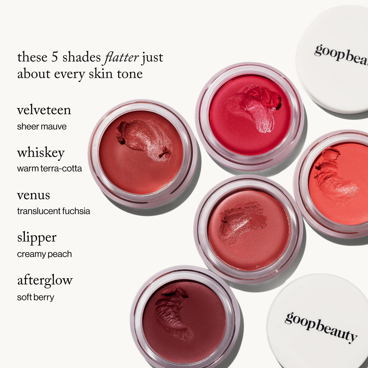 goop Beauty Cream Blush | Sheer Pop of Color for Lips & Cheeks | Vitamin C, Vitamin E & Safflower Oil | Natural Makeup for Glowing Skin | 0.5 oz | Venus - Translucent Fushsia