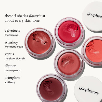 goop Beauty Cream Blush | Sheer Pop of Color for Lips & Cheeks | Vitamin C, Vitamin E & Safflower Oil | Natural Makeup for Glowing Skin | 0.5 oz | Venus - Translucent Fushsia