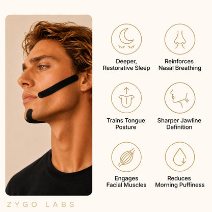 Zygomatic Face Tape - Zygo Tape Face Strips for Facial Posture & Definition | Skin-Friendly Cotton Face Tape for Men & Women, Daily Myofunctional Habits - 120 Strips, 30 Day Supply