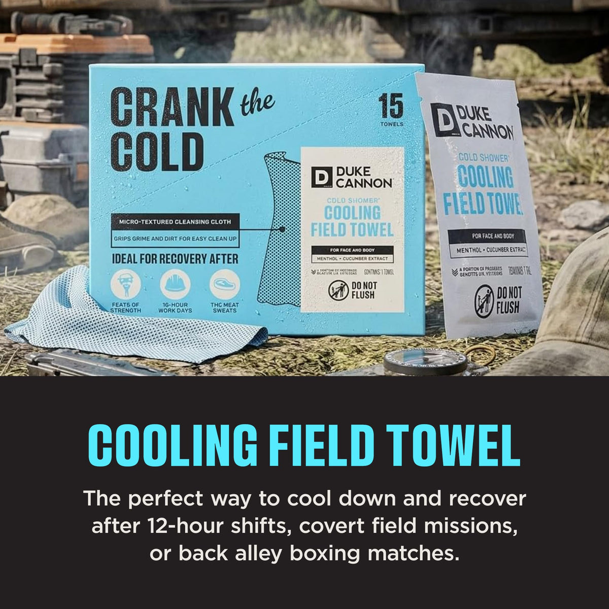 Duke Cannon Cold Shower Cooling Field Towels - 15 Towels