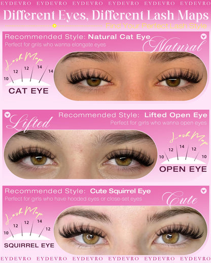 Short Lash Clusters 10-12-14mm Wispy Eyelash Clusters Flaunt Fluffy CD Curl