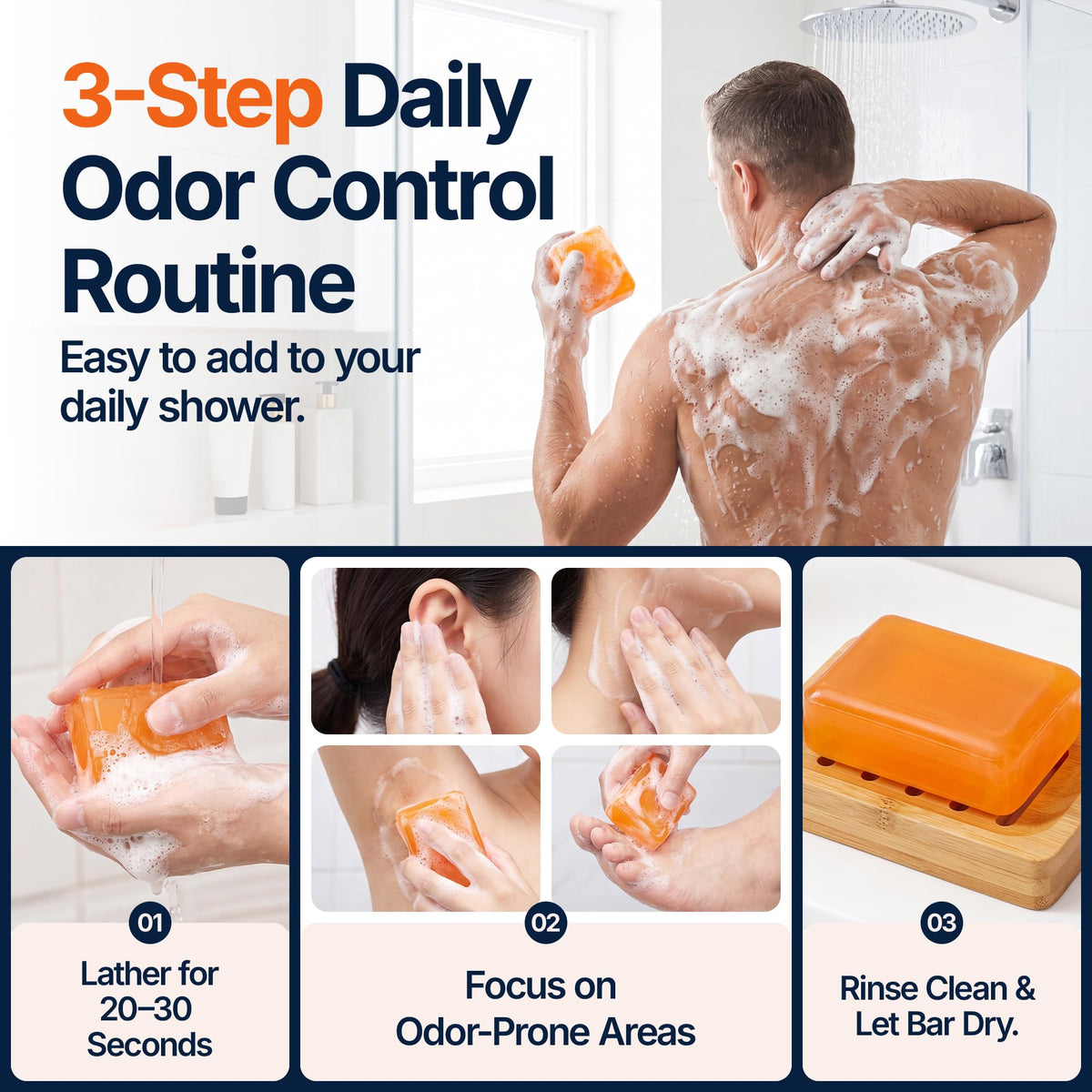 Morovan Persimmon Soap for Body Odor Control - Old People Smell Cleansr