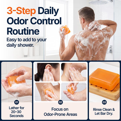 Morovan Persimmon Soap for Body Odor Control - Old People Smell Cleansr
