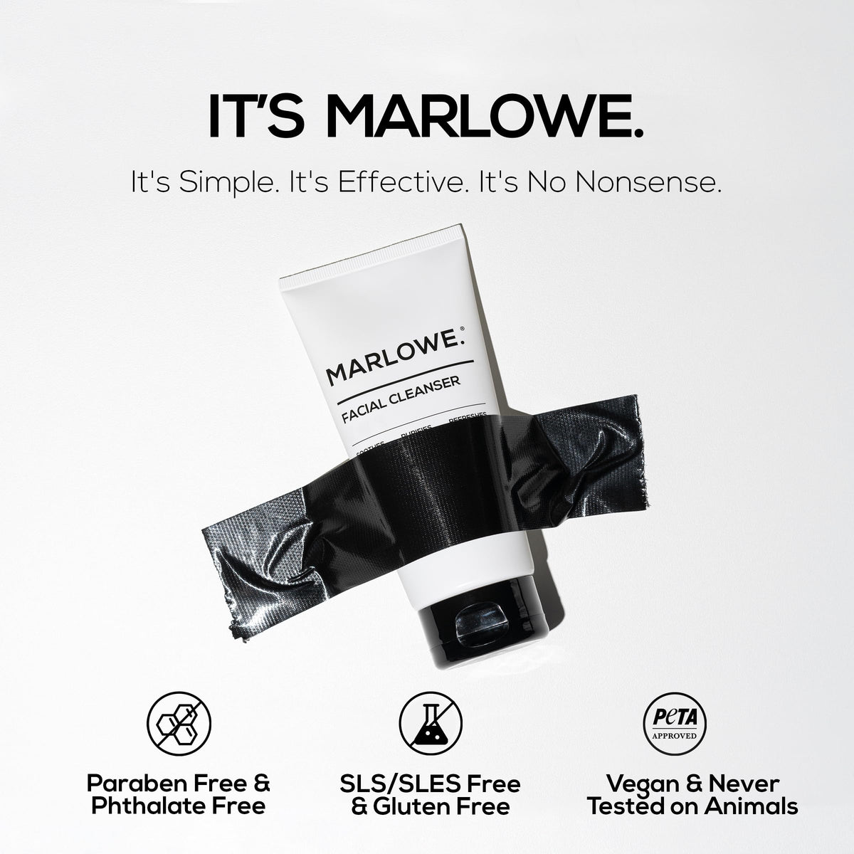 MARLOWE. Facial Cleanser, Daily Face Wash, Removes Dirt + Oil, 6 oz