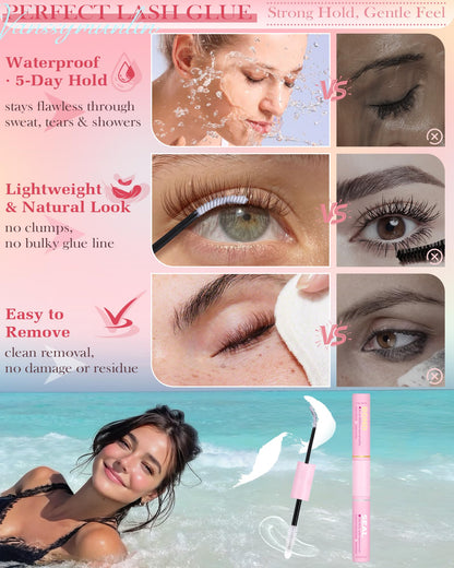 Natural Brown Lash Clusters Kit Wispy Eyelashes Clusters Kit