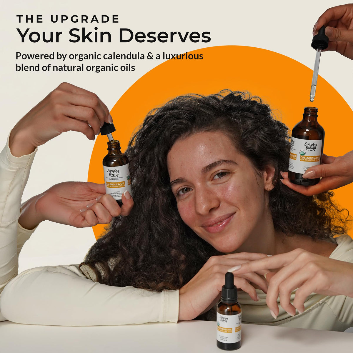 Organic Calendula Oil For Sensitive Skin - USDA Certified 100% Natural Plant Based, Lightweight & Unscented Gentle Soothing Oil For Sensitive Skin - For Face, Skin & All Over - 1 Fl Oz Glass Dropper