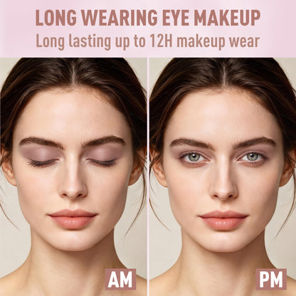 FV Long Lasting Cream Eyeshadow Stick, Waterproof & High Pigmented Eye Shadow Sticks Duo with Blending Brush, Crease-Proof & Natural Finish Eyeshadow Pencil, Rose Matte