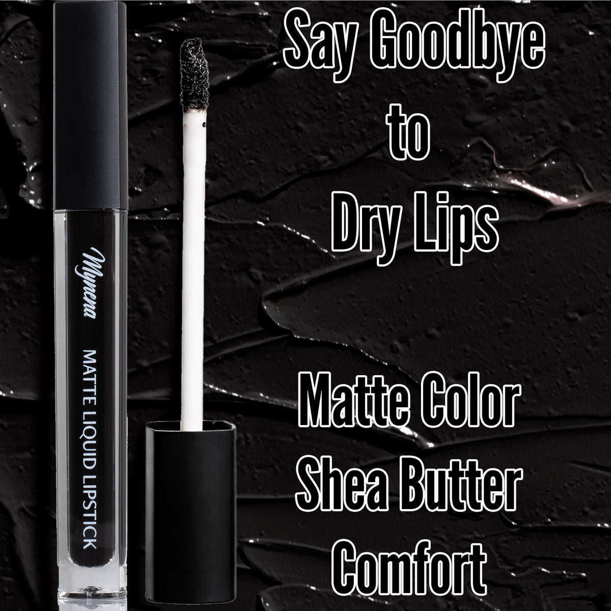 Mynena Jet Black Long Lasting Waterproof Matte Liquid Lipstick - Linda