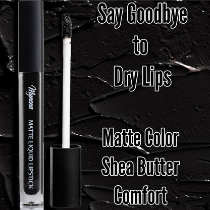 Mynena Jet Black Long Lasting Waterproof Matte Liquid Lipstick - Linda