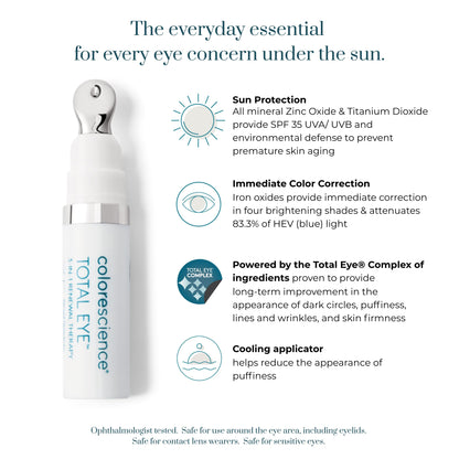 Colorescience, Total Eye 3-in-1 Renewal Therapy, SPF 35, Medium