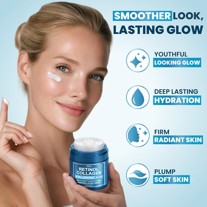 Retinol Cream for Face - Anti-Aging Moisturizer Wrinkle Cream with Collagen