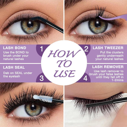 proamate Cluster Lashes Individual Cluster Eyelashes D Curl Mix 10-18mm (60D+80D) Eyelashes Cluster Volume & Dramatic Russian Individual Eye Lashes for Beginners (60D+80D)