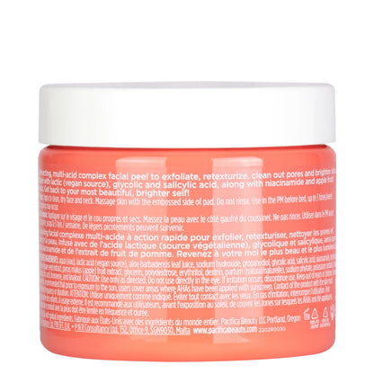 Pacifica Glow Baby Brightening Peel Pads 10% AHA + BHA Exfoliating Face Pads for Glowing Skin Resurfacing Glycolic Acid & Salicylic Acid Pad to Smooth Texture & Minimize Pores Fragrance Free 60 Count