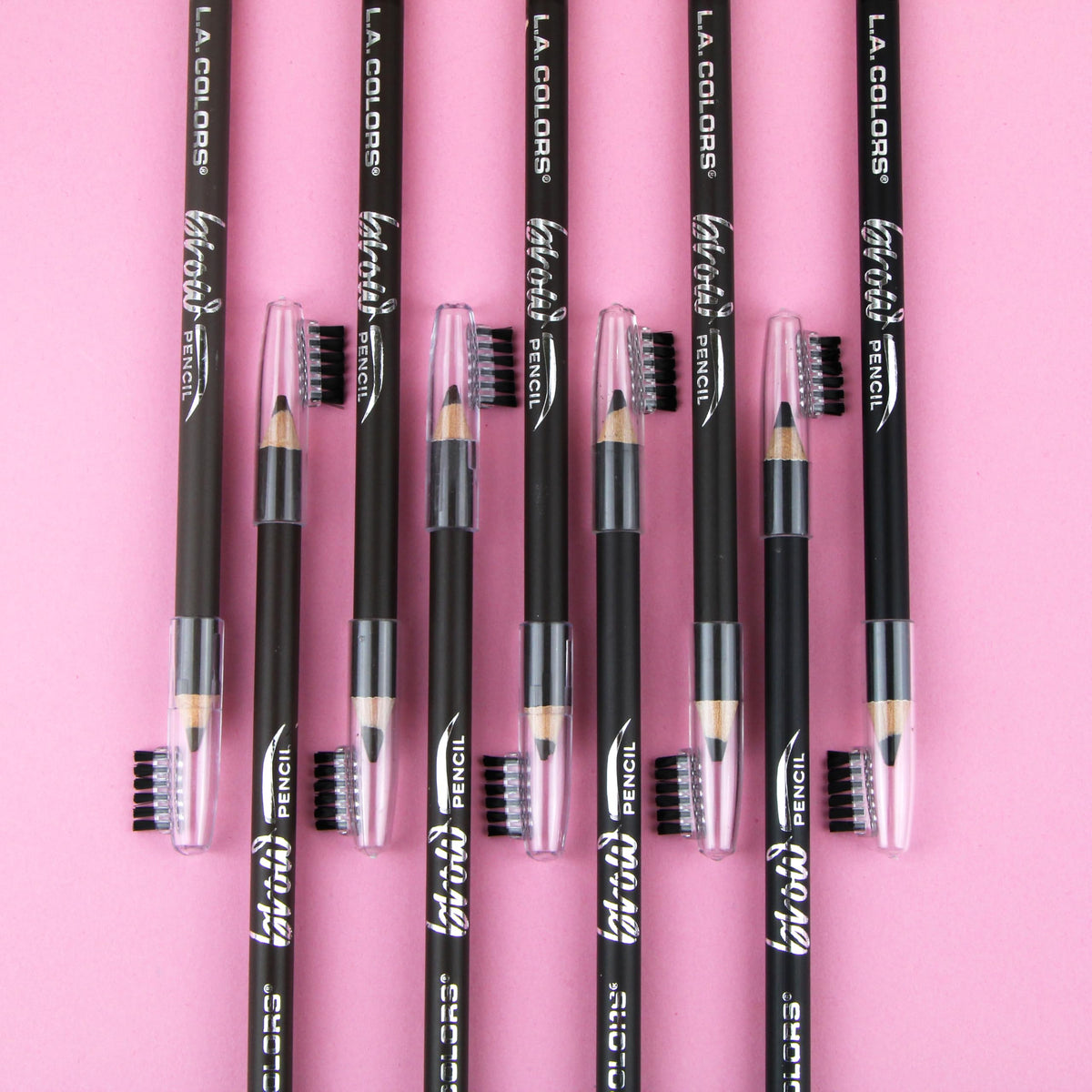 L.A. COLORS On Point Brow Pencil W/Built In Brush, Dark Brown CBP396