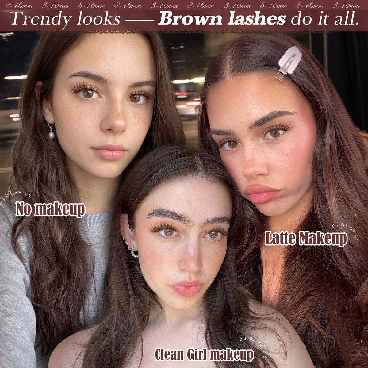 Brown Lash Clusters Natural Eyelash Clusters Dark Brown Eyelash Extensions