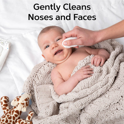 Nolla Nose and Face Wipes for Babies & Kids with Saline, Vitamin E, & Aloe | Unscented | Compostable, 180 Count (6 Packs of 30)
