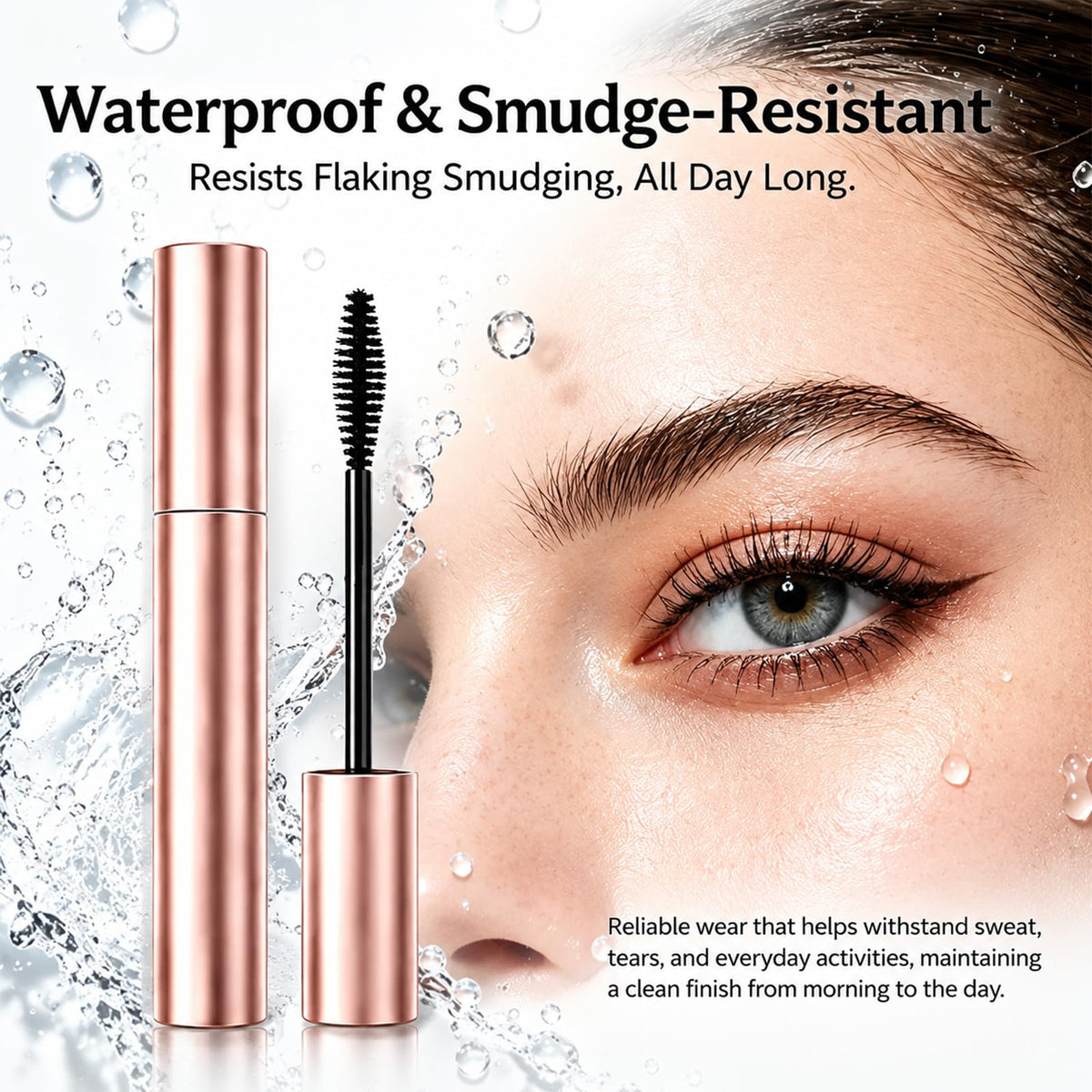 Lash Casting Mascara Korean, Lash Booster Mascara, Cougex Mascara, Lengthening & Curling Mascara–waterproof, Smudge-Proof LashBooster, Tubing Mascara Brown Black Waterproof (Black)