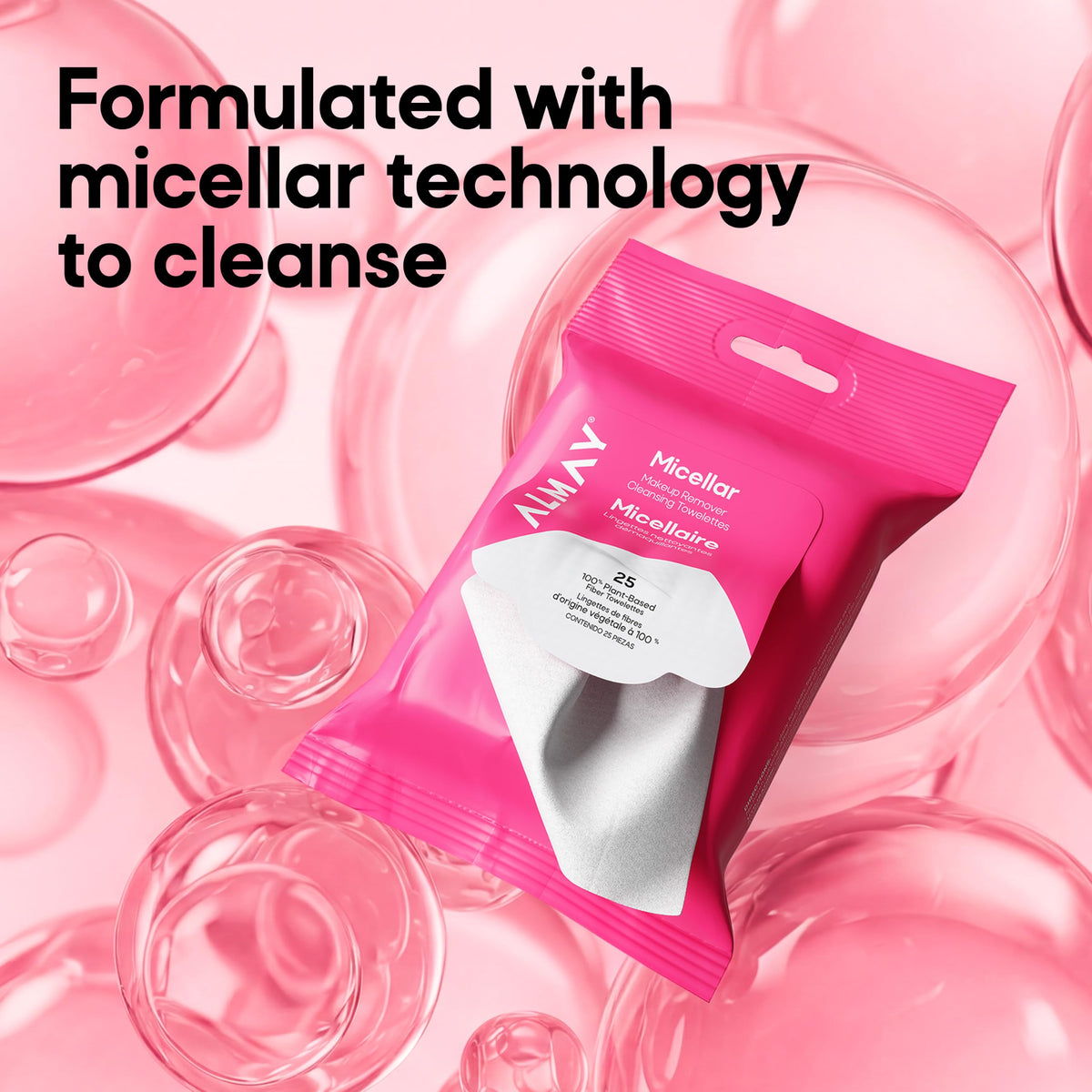 Almay Micellar Makeup Remover Cleansing Towelettes, 25 Count