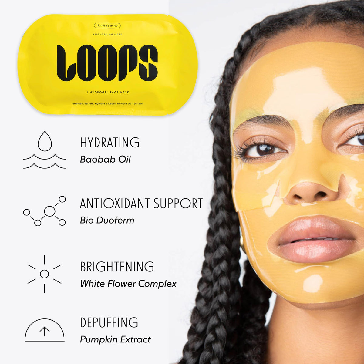 LOOPS Variety Loop Kit - Hydrogel Korean Face Masks, 5 Masks