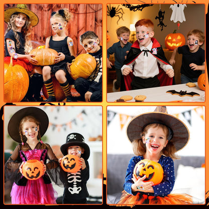 JUNEBRUSHS 120 Pcs Halloween Glitter Temporary Tattoos