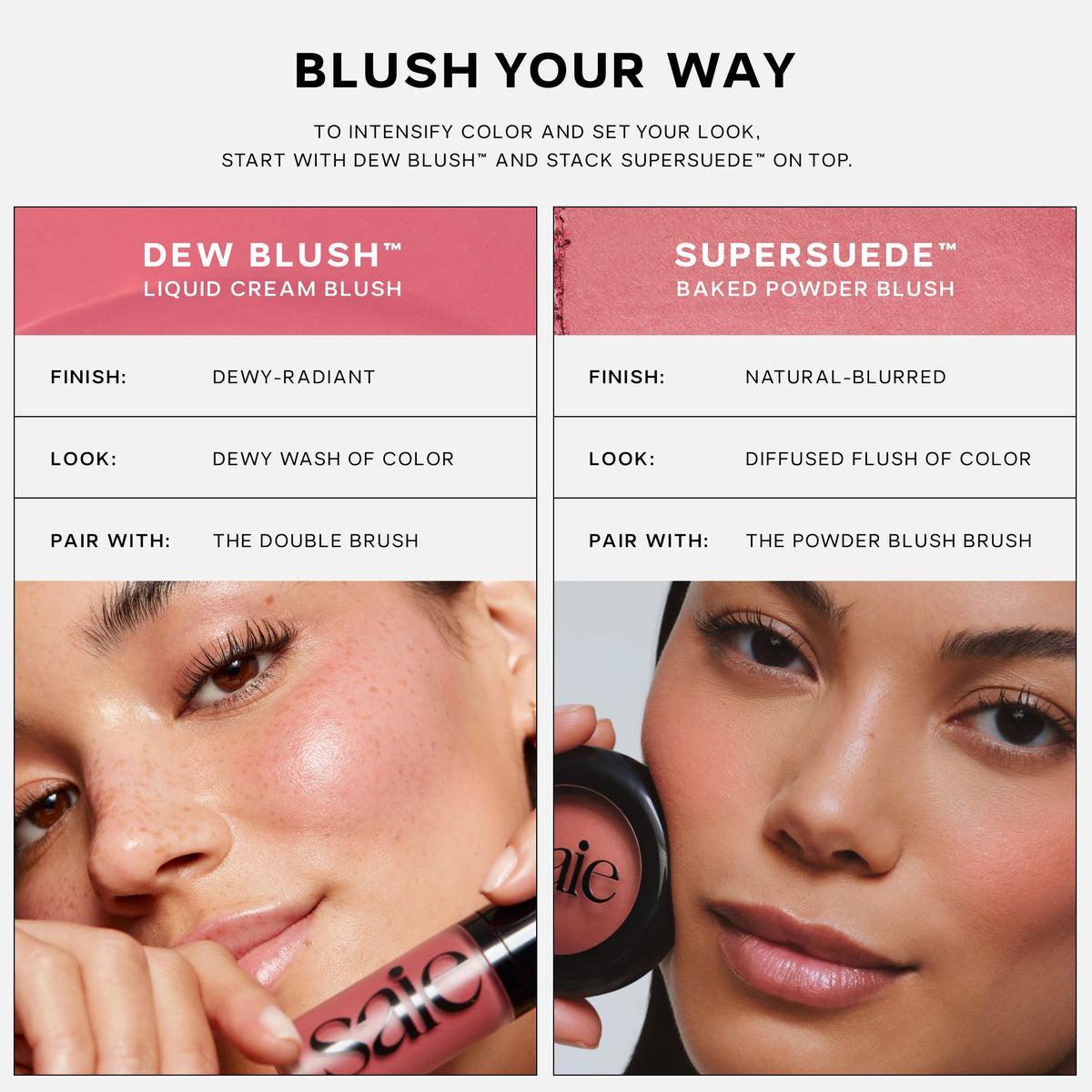 Saie SuperSuede Baked Blush Powder, Ma Donna (0.1 oz)