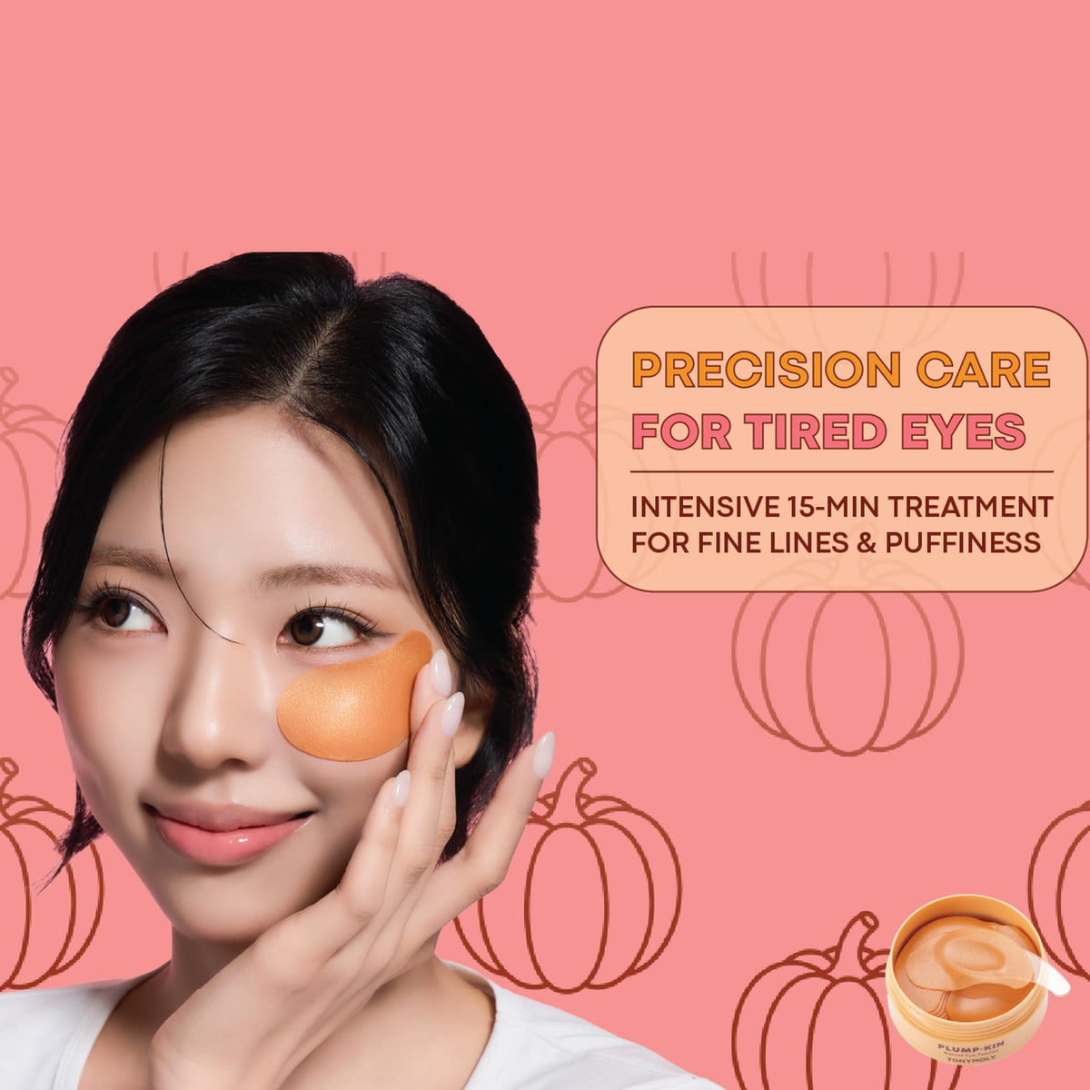 TONYMOLY Plump-kin Pumpkin Retinol Under Eye Patch, Dark Circles, 30 Pairs