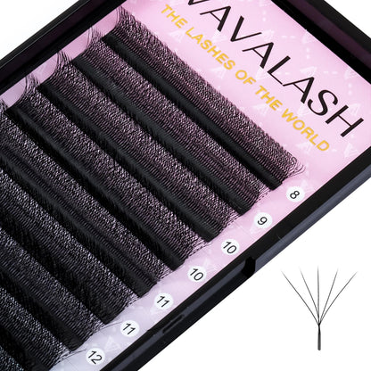 VAVALASH W-shaped Eyelash Extension 5D Premade Fans 0.07 D Curl Volume Lash Extensions Easy Fanning Lashes Matte Black Volume Premade Cluster W Lashes(W Shaped-5D-0.07-D-8-15mm）
