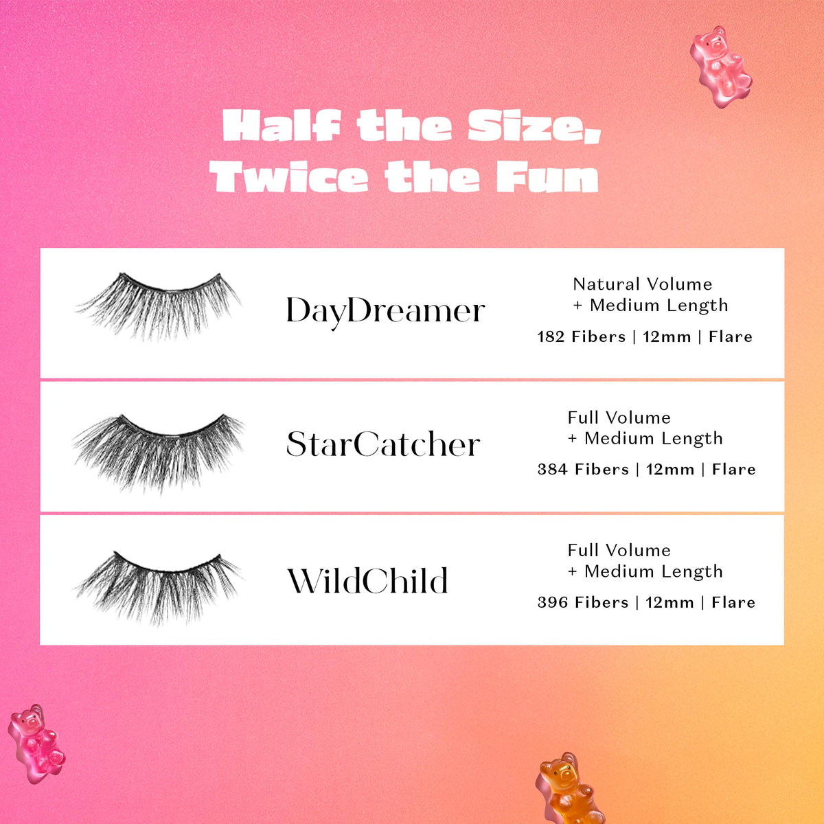 Lilly Lashes Self Adhesive Eyelashes (Half Lashes), No Lash Glue Needed, Body Heat Activated Press on Lashes, Reusable Self Adhesive Eyelashes Up to 5x, Easy to Apply & Remove (DayDreamer)