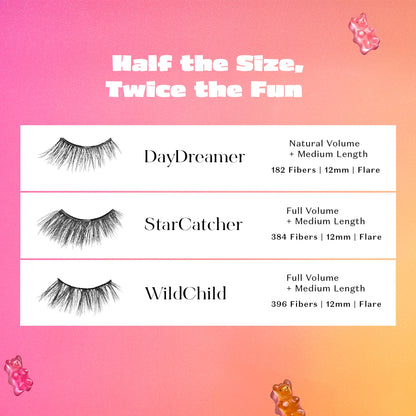 Lilly Lashes Self Adhesive Eyelashes (Half Lashes), No Lash Glue Needed, Body Heat Activated Press on Lashes, Reusable Self Adhesive Eyelashes Up to 5x, Easy to Apply & Remove (DayDreamer)