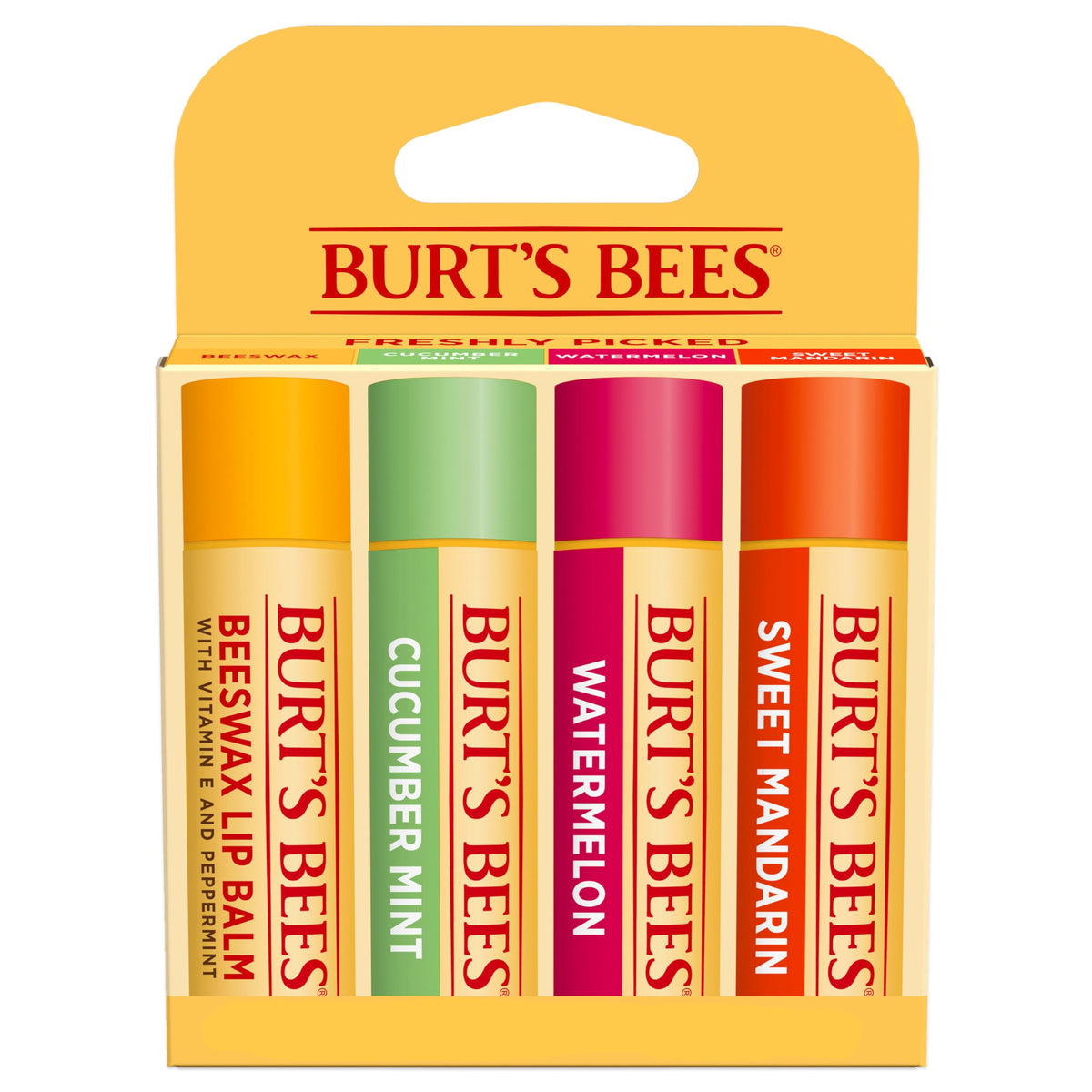 Burt's Bees Lip Balm Set, Freshly Picked, 0.15 oz., 4 Tubes
