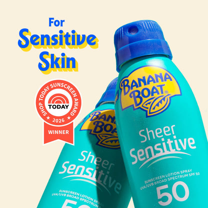 Banana Boat Sheer Sensitive Sunscreen Spray SPF 50, 6 Oz