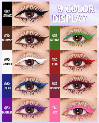 Burgundy Waterproof Mascara Eyeliner, Colored Tubing Mascara Eye Liner Set