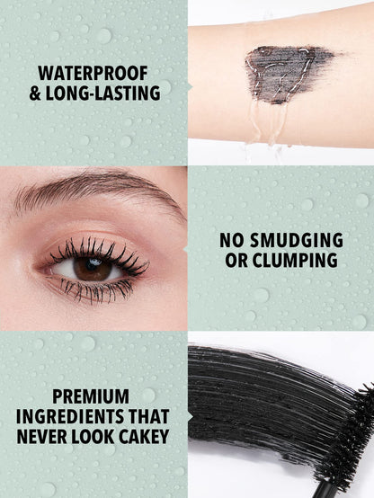 SHEGLAM 2 In 1 Black Volume and Length Waterproof Mascara Long Lasting Dual-Ended Tubing Eye Makeup