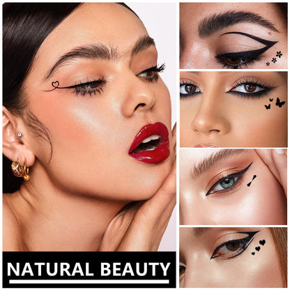 QIUFSSE 5PCS Liquid Eyeliner Stamp Pen Set,Eyeliner Liquid Liner Black