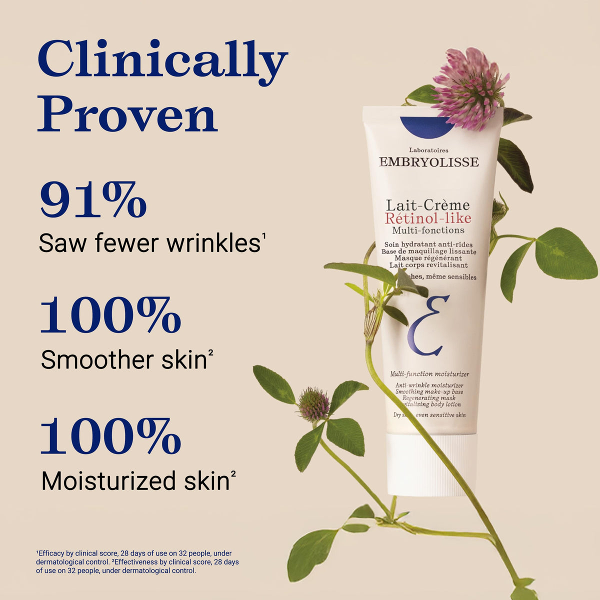 Embryolisse Lait-Creme Retinol Alternative Face Moisturizer, 2.54 Fl Oz