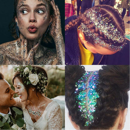 Body Glitter Face Glitter Makeup Festival Glitter, 20 Colors Face and Body Glitter Gel, Hair Glitter Gel, Body Makeup