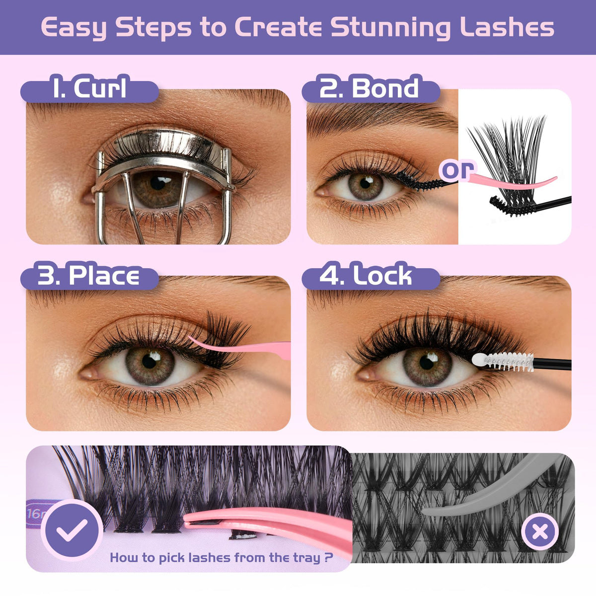 WINKGIGGLE Lash Clusters Kit 700pcs, Eyelash Clusters Kit