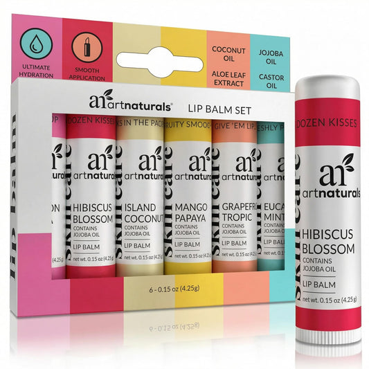 ArtNaturals Beeswax Lip Balm Set, 6 Pack
