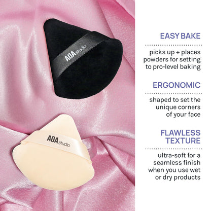 AOA Studio Velvet Puffs Makeup Puff Set of 6 Loose Powder Body Powder, Velour Makeup Blender Sponge Foundation Blending Sponges Set Beauty Makeup Tools(Black/Peach)