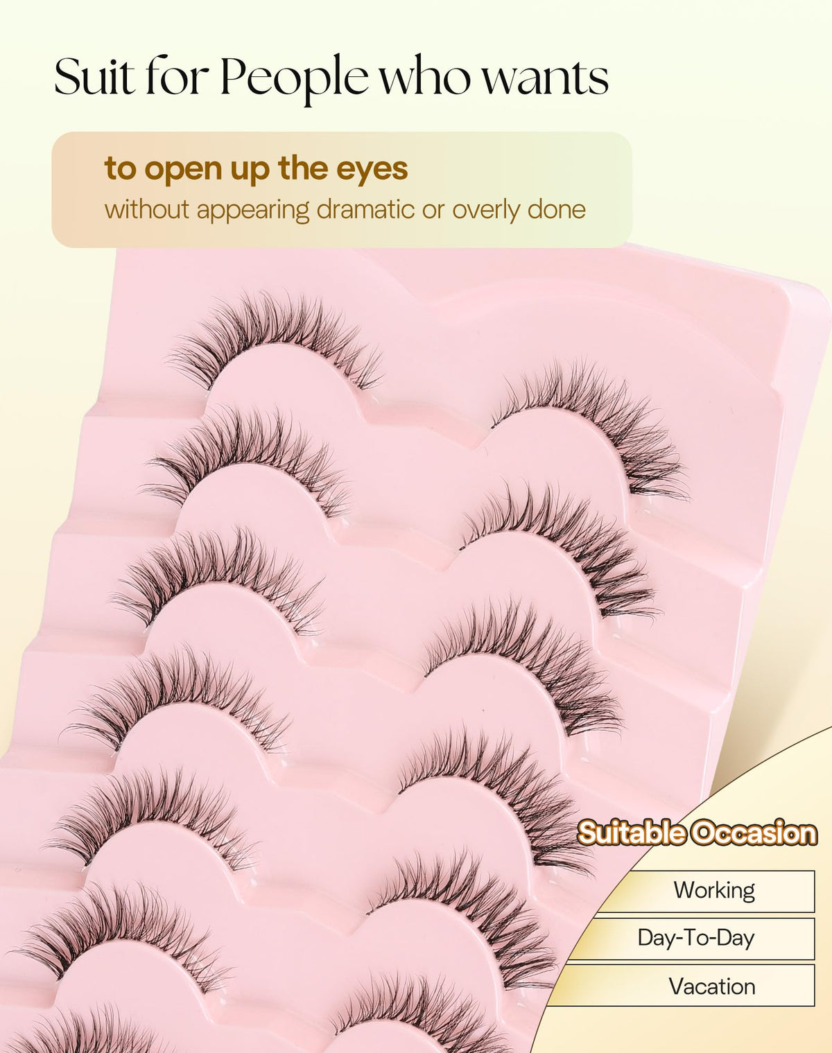 Natural Lashes Cat Eye 12MM False Eyelashes Wispy Lash Strips C Curl False Lashes Natural Look with 0.1MM Clear Band 3D Volume Strip Eyelashes Pack ChirpyLuna 7 Pair