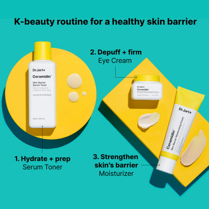 Dr.Jart+ Ceramidin Skin Barrier Korean Face Cream Moisturizer with Ceramides and Panthenol | Korean Skin Care | Travel Size, 0.5 Fl Oz