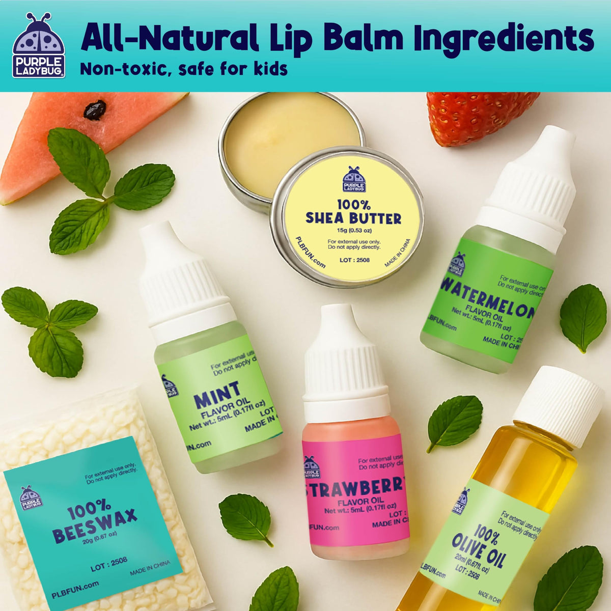 DIY Lip Balm Kit for Ages 8+, Natural Ingredients, 10 Tubes in 0.14 oz Each