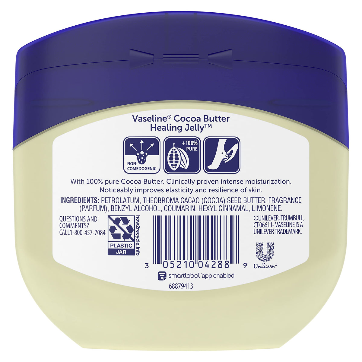 VASELINE PETROLEUM JELLY Healing Jelly Moisturizer For Dry Cracked Skin Cocoa Butter Hypoallergenic 13 oz